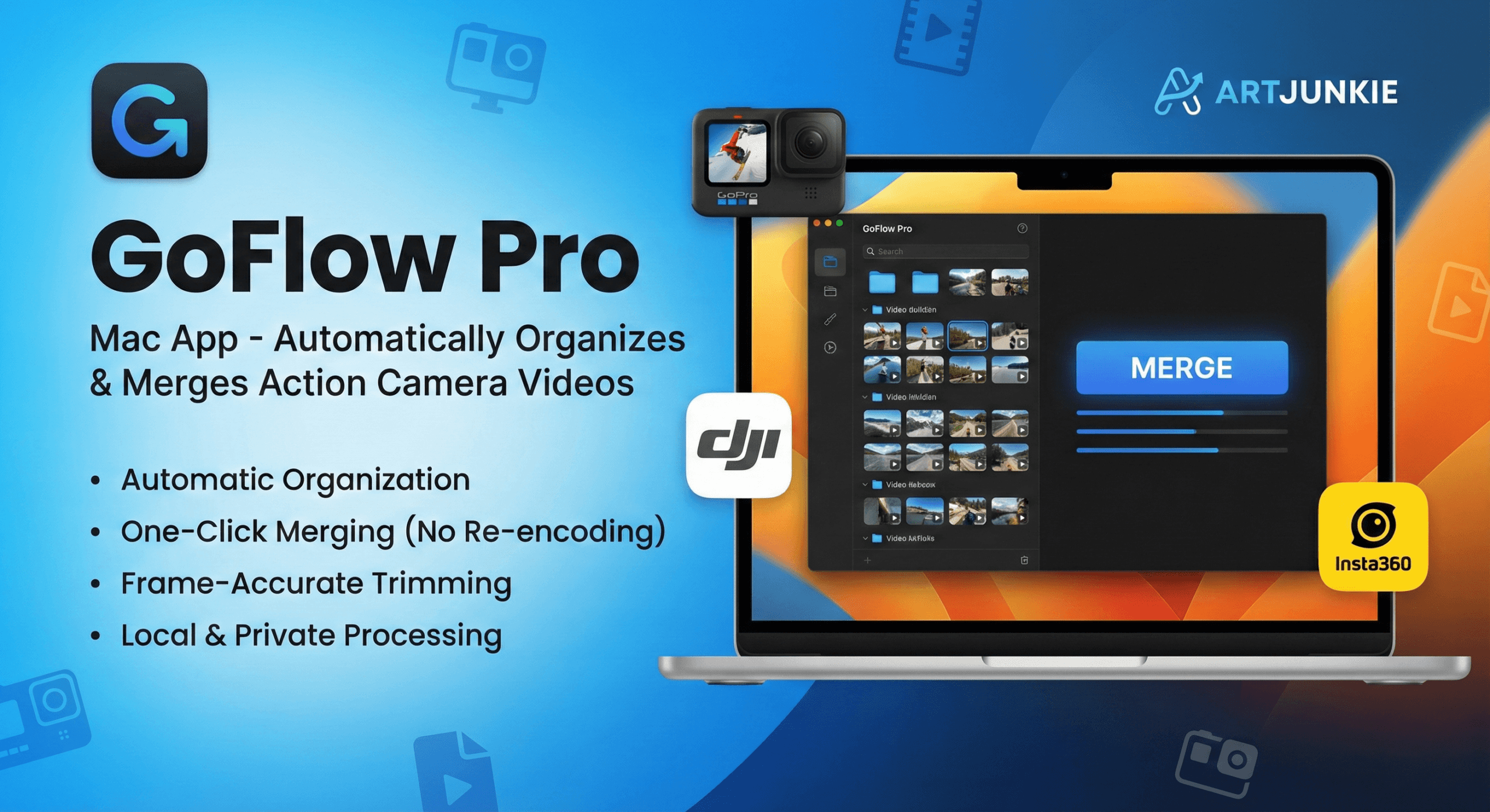 “GoFlow Pro” — A Mac App That Automatically Organizes and Merges Action Camera Videos